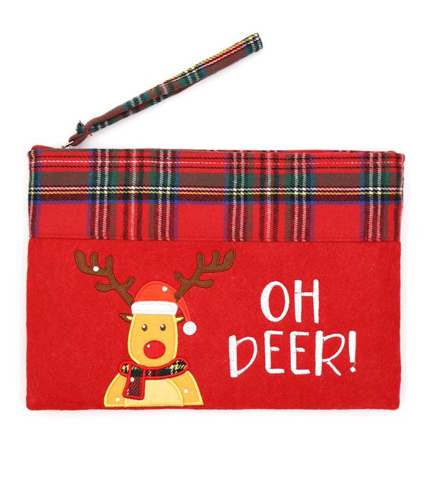 New Arrival :: Wholesale Oh Deer Christmas Pouch