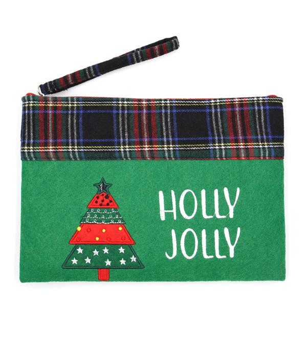 New Arrival :: Wholesale Holly Jolly Christmas Pouch