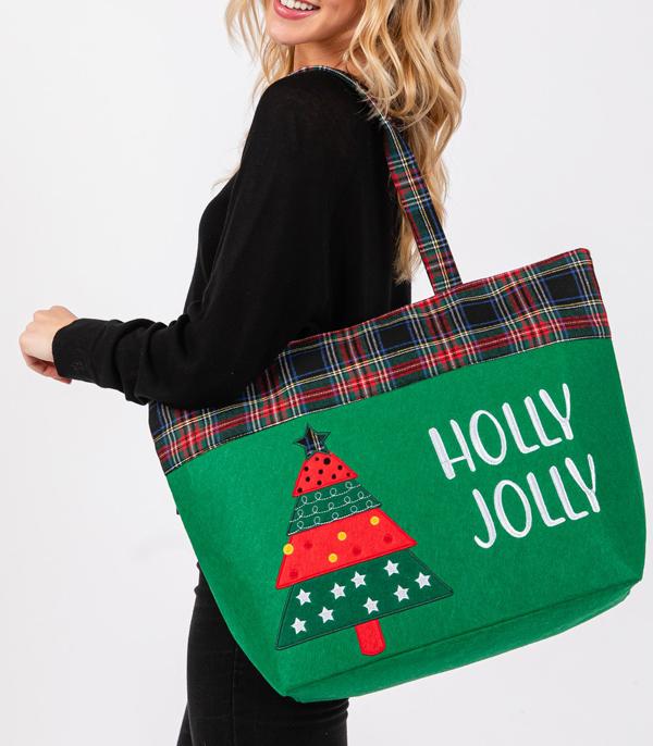 New Arrival :: Wholesale Holly Jolly Christmas Tote Bag