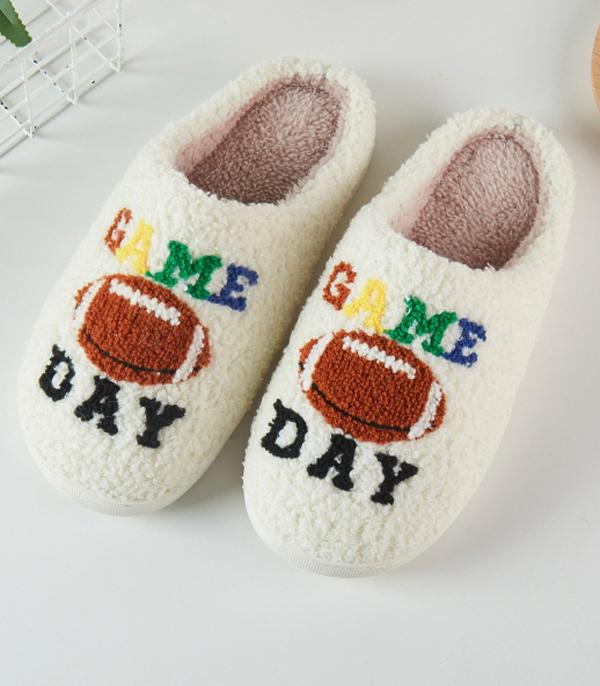 SPORTS THEME :: Wholesale Game Day Football Cozy Slippers