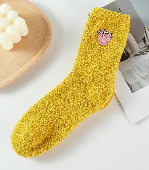 New Arrival :: Wholesale Cowboy Smiley Soft Cozy Socks