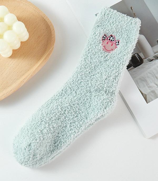 New Arrival :: Wholesale Cowboy Smiley Soft Cozy Socks