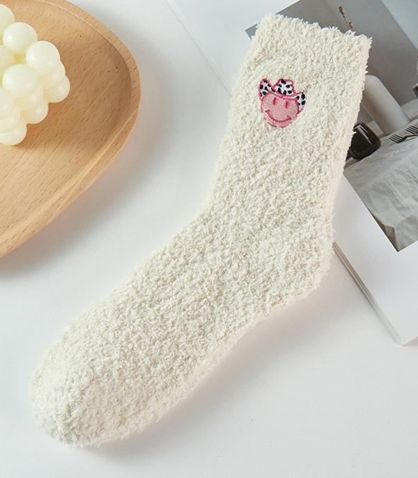 New Arrival :: Wholesale Cowboy Smiley Soft Cozy Socks