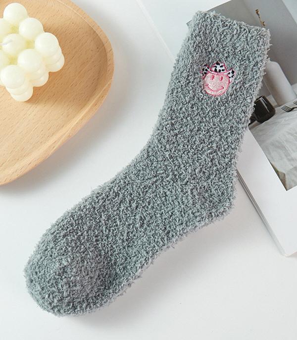 New Arrival :: Wholesale Cowboy Smiley Soft Cozy Socks