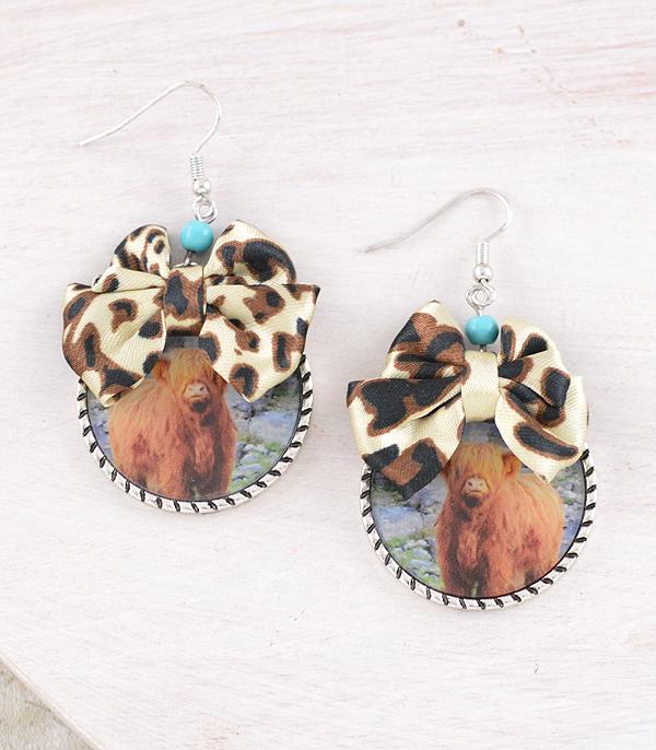 WHAT'S NEW :: Wholesale Leopard Bow Highland Cow Earrings