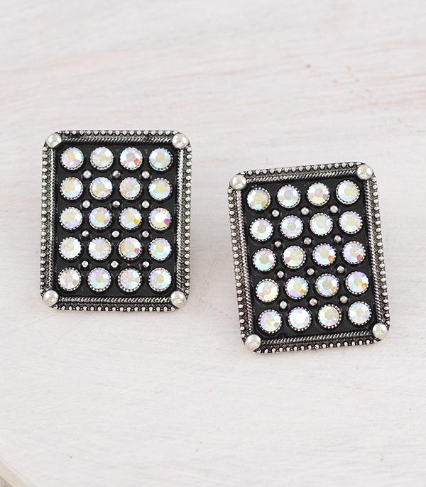 WHAT'S NEW :: Wholesale AB Rhinestone Concho Earrings