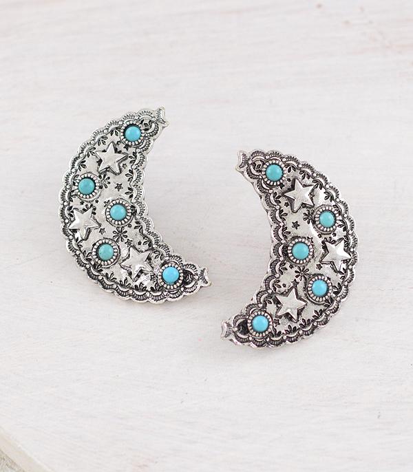 New Arrival :: Wholesale Western Star Moon Rhinestone Earrings