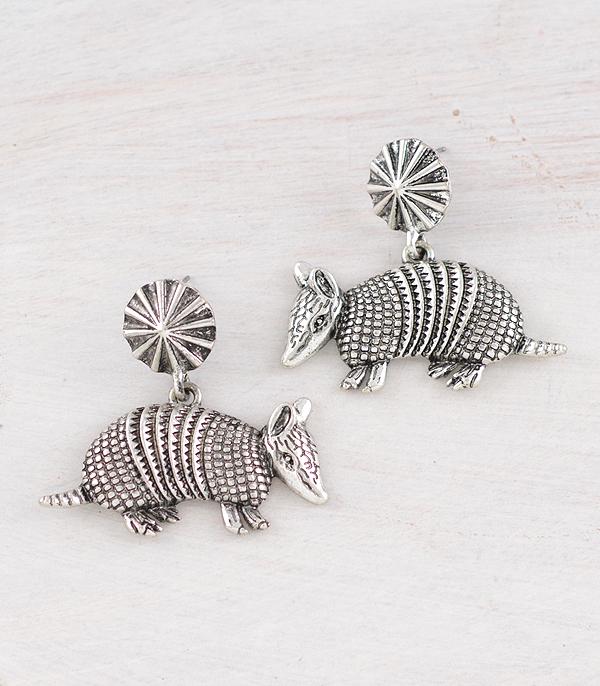 EARRINGS :: WESTERN POST EARRINGS :: Wholesale Western Armadillo Concho Post Earrings