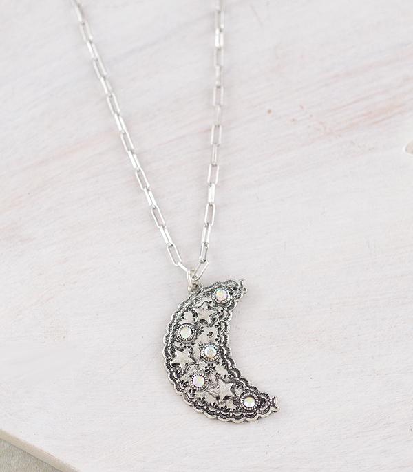 NECKLACES :: WESTERN TREND :: Wholesale Western Crescent Moon Pendant Necklace