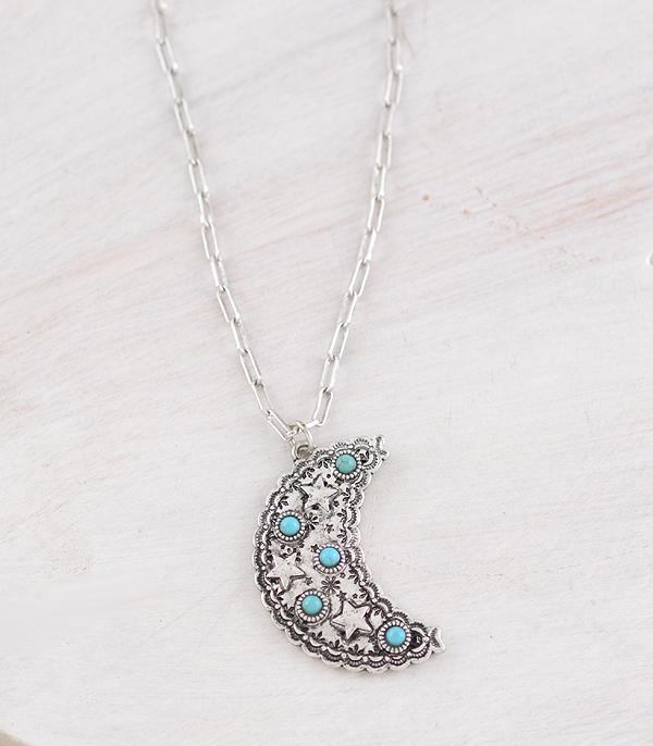 NECKLACES :: WESTERN TREND :: Wholesale Western Crescent Moon Pendant Necklace