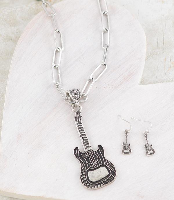 New Arrival :: Wholesale Guitar Pendant Necklace Set