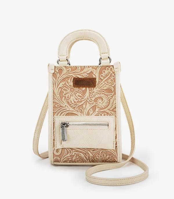 MONTANAWEST BAGS :: CROSSBODY BAGS :: Wholesale Montana West Tooled Mini Crossbody Bag