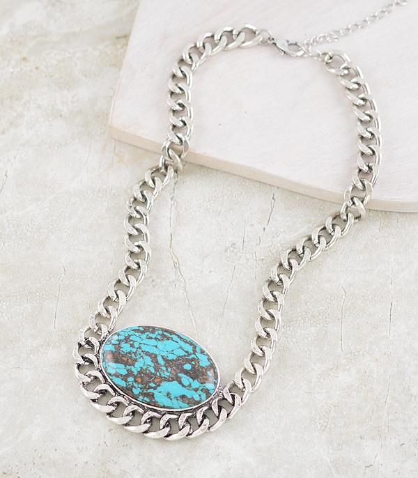 New Arrival :: Wholesale Western Turquoise Chain Necklace