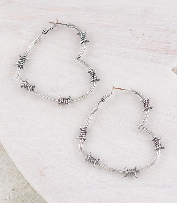 WHAT'S NEW :: Wholesale Western Barbwire Heart Earrings