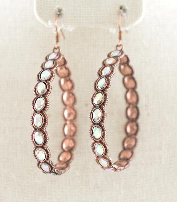 WHAT'S NEW :: Wholesale Rhinestone Teardrop Metal Earrings