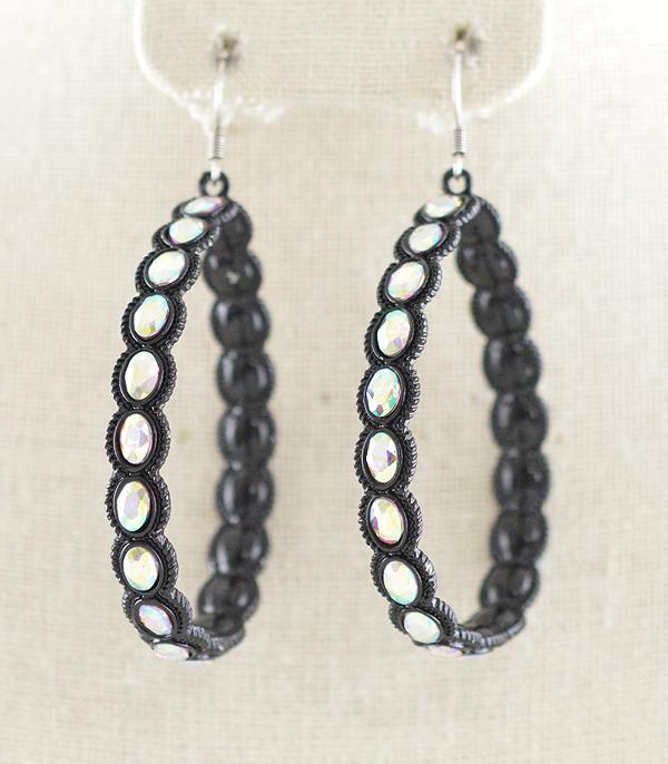 WHAT'S NEW :: Wholesale Rhinestone Teardrop Metal Earrings