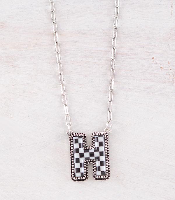 WHAT'S NEW :: Wholesale Western Checkered Initial Necklace