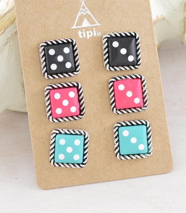 New Arrival :: Wholesale Western Dice Earrings Set