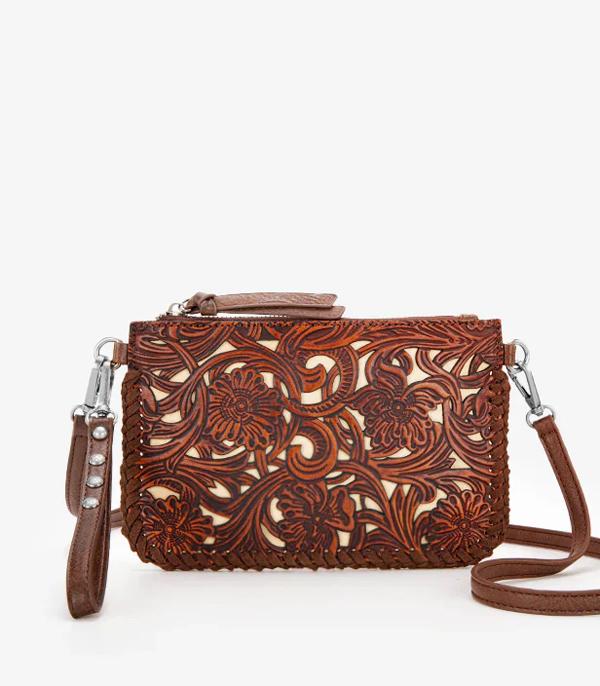 WHAT'S NEW :: Wholesale Trinity Ranch Tooled Wristlet Crossbody