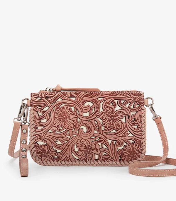 WHAT'S NEW :: Wholesale Trinity Ranch Tooled Wristlet Crossbody