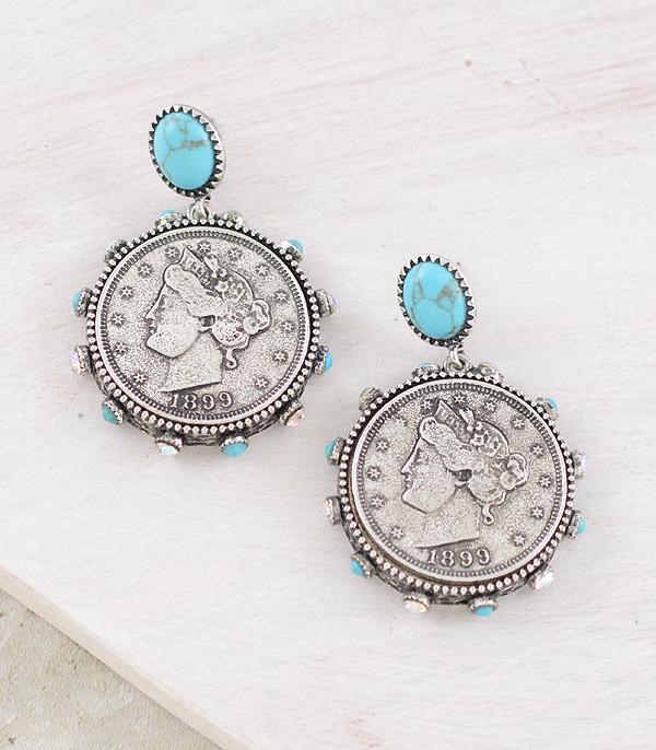 New Arrival :: Wholesale Western Liberty Coin Earrings