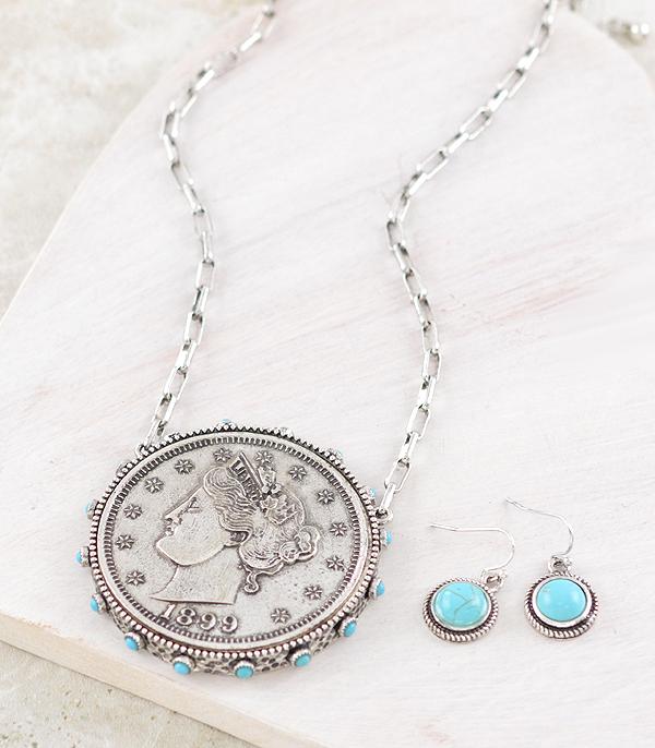 New Arrival :: Wholesale Western Liberty Coin Necklace Set