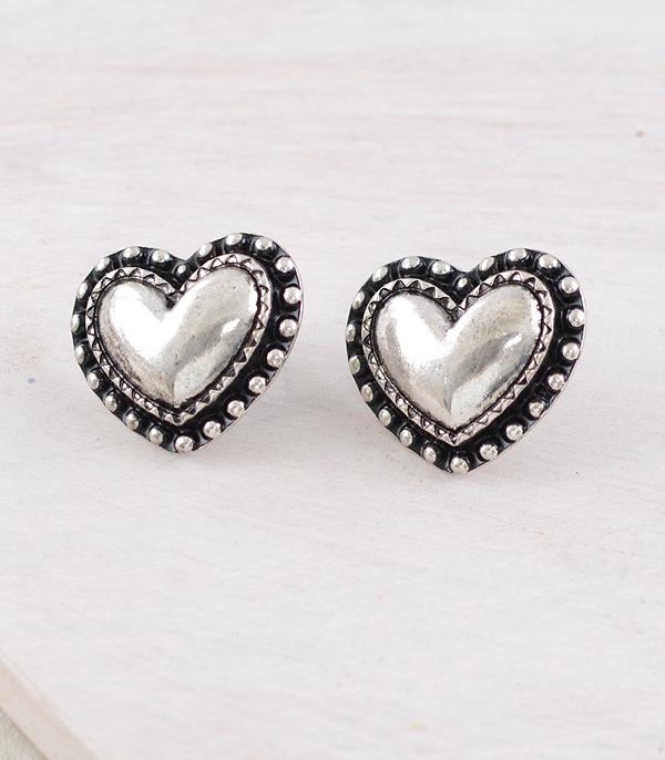 EARRINGS :: WESTERN POST EARRINGS :: Wholesale Western Heart Concho Earrings