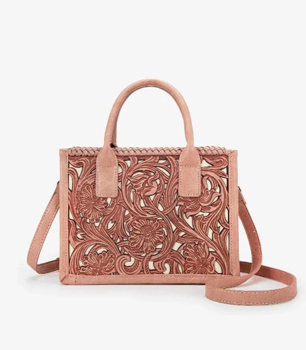 New Arrival :: Wholesale Trinity Ranch Tooled Mini Tote Crossbody