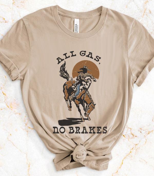 New Arrival :: Wholesale Western All Gas No Brakes Graphic Tshirt