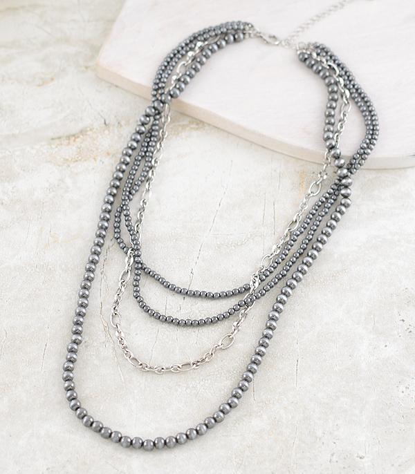 WHAT'S NEW :: Wholesale Chain Navajo Pearl Layered Necklace