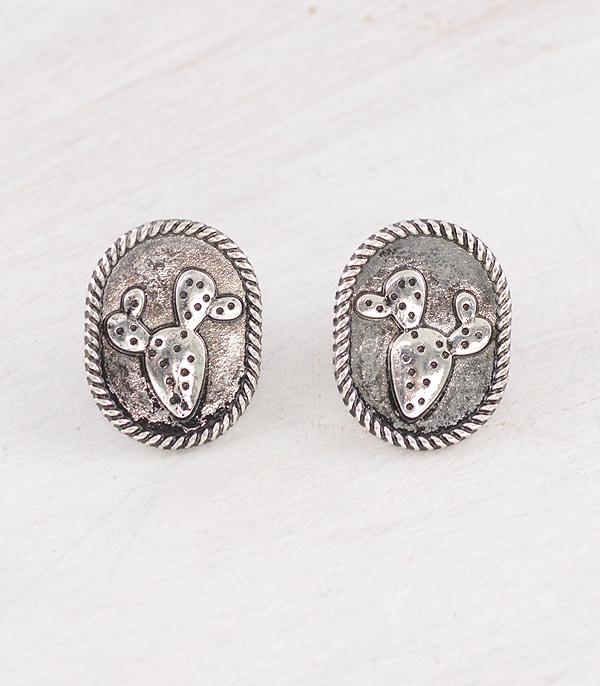 EARRINGS :: WESTERN POST EARRINGS :: Wholesale Western Cactus Concho Earrings