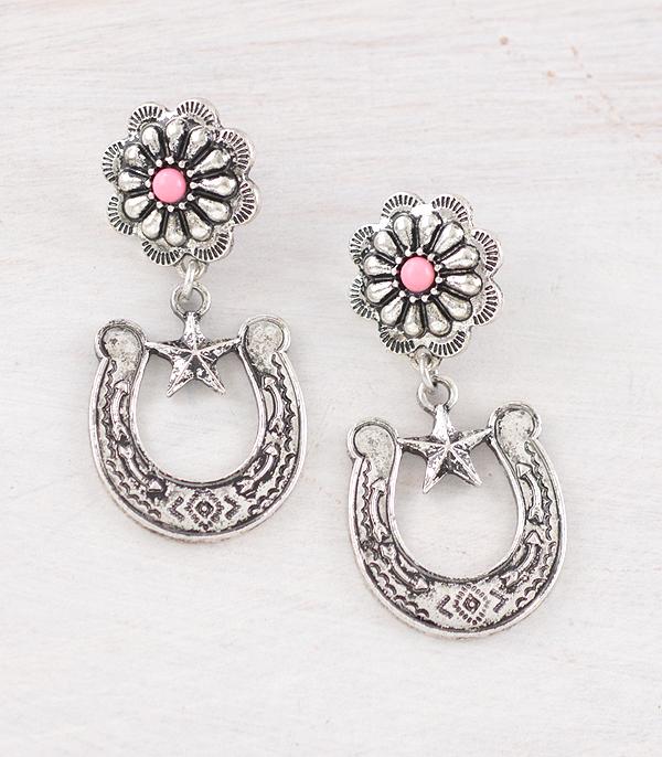 EARRINGS :: WESTERN POST EARRINGS :: Wholesale Western Concho Horseshoe Earrings