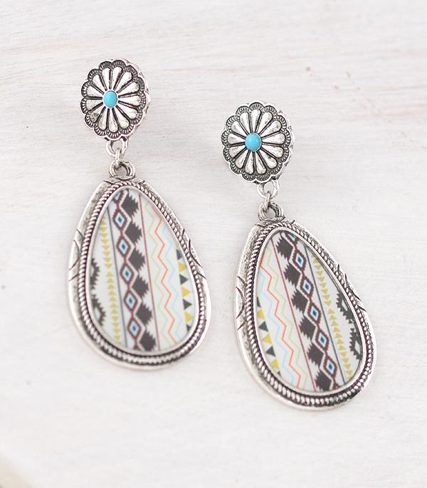 New Arrival :: Wholesale Western Aztec Teardrop Earrings