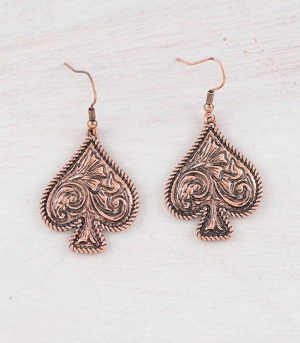 EARRINGS :: WESTERN HOOK EARRINGS :: Wholesale Western Tooling Ace Earrings