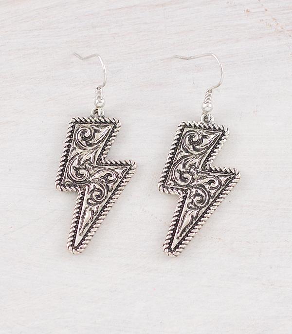 EARRINGS :: WESTERN HOOK EARRINGS :: Wholesale Western Tooled Metal Bolt Earrings