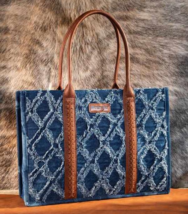 MONTANAWEST BAGS :: WESTERN PURSES :: Wholesale Wrangler Denim Large Tote