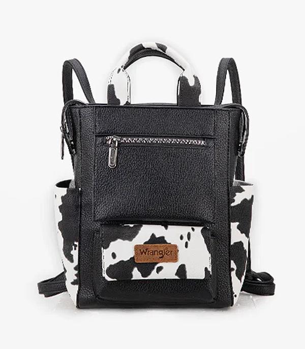 New Arrival :: Wholesale Wrangler Cow Print Convertible Backpack