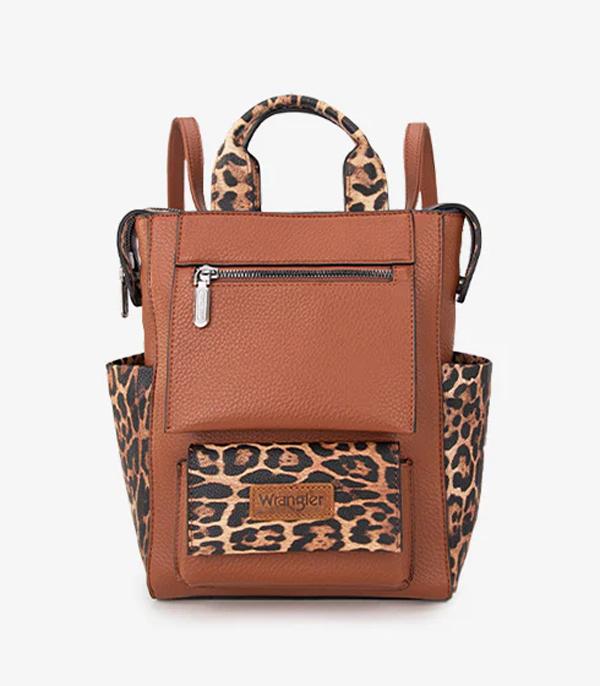 MONTANAWEST BAGS :: WESTERN PURSES :: Wholesale Wrangler Leopard Convertible Backpack