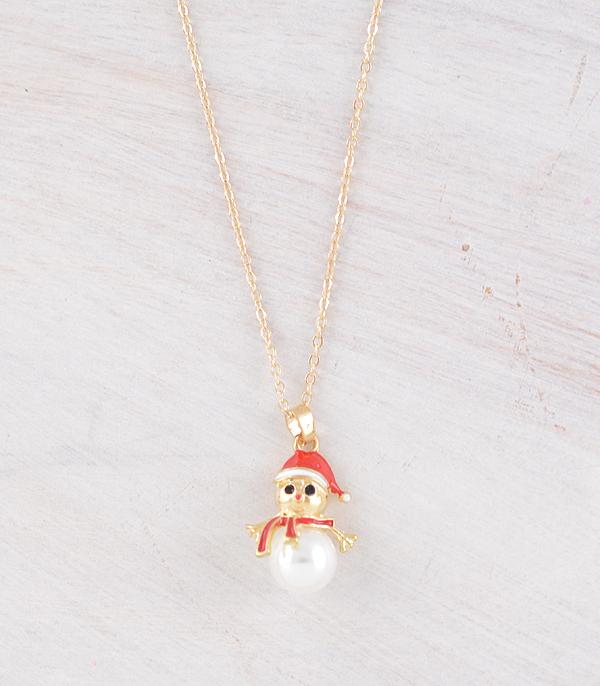 <font color=GREEN>HOLIDAYS</font> :: JEWELRY I BAGS :: Wholesale Christmas Snowman Necklace