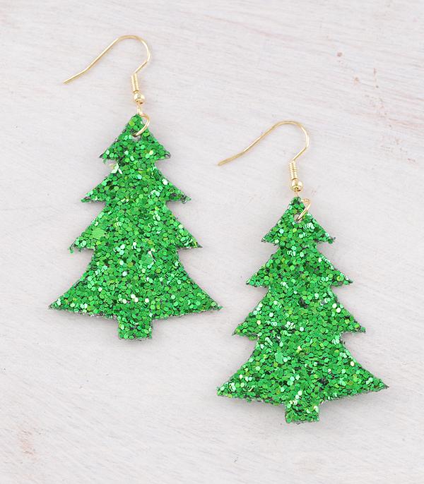 <font color=GREEN>HOLIDAYS</font> :: JEWELRY I BAGS :: Wholesale Christmas Tree Glitter Earrings