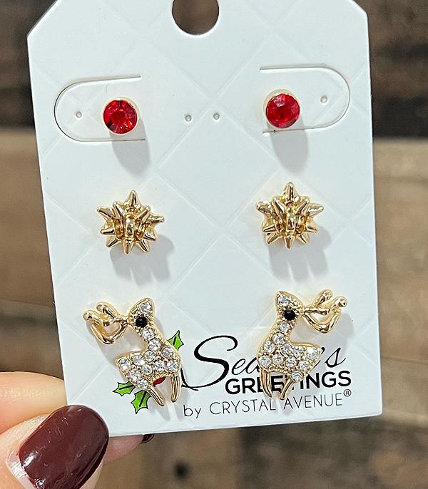 New Arrival :: Wholesale 3PC Set Christmas Earrings