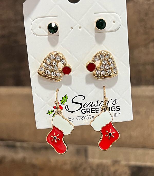 New Arrival :: Wholesale 3PC Set Christmas Earrings