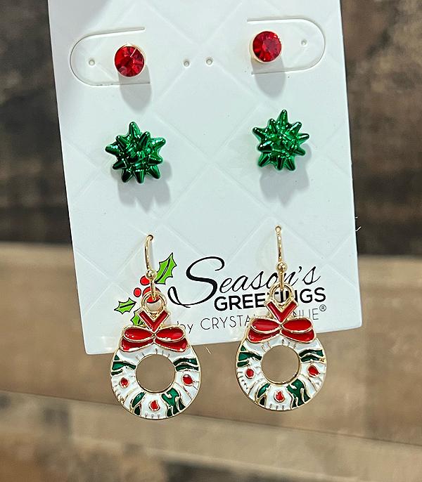 New Arrival :: Wholesale 3PC Set Christmas Earrings