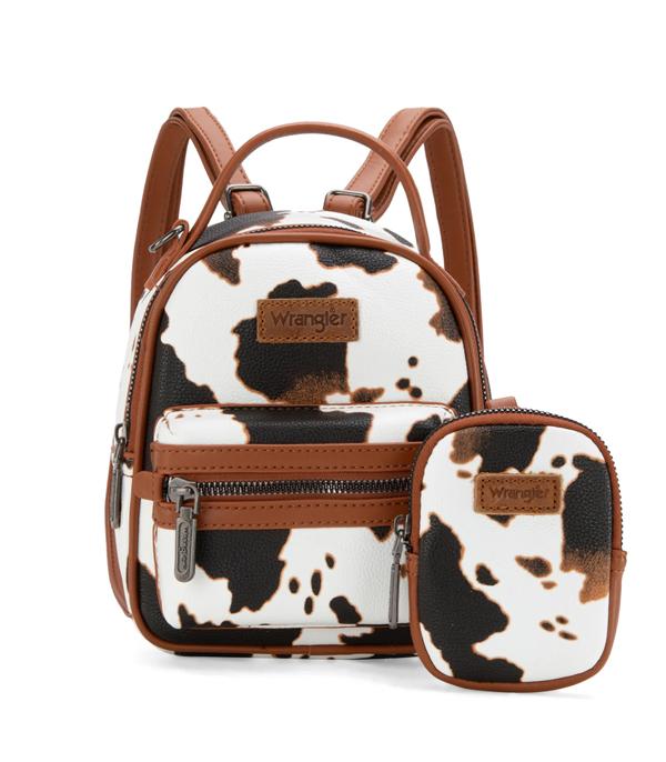 MONTANAWEST BAGS :: WESTERN PURSES :: Wholesale Wrangler Cow Print Mini Backpack Set