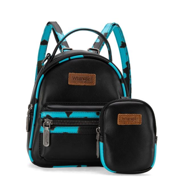 HANDBAGS :: BACKPACK l SLING BAG :: Wholesale Wrangler Cow Print Mini Backpack Set