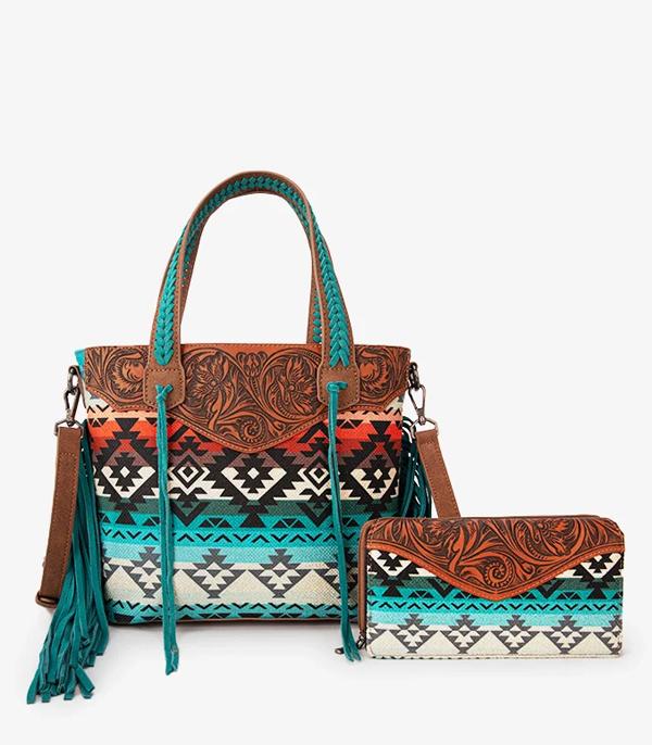 MONTANAWEST BAGS :: WESTERN PURSES :: Wholesale Montana West Aztec Tote Wallet Set