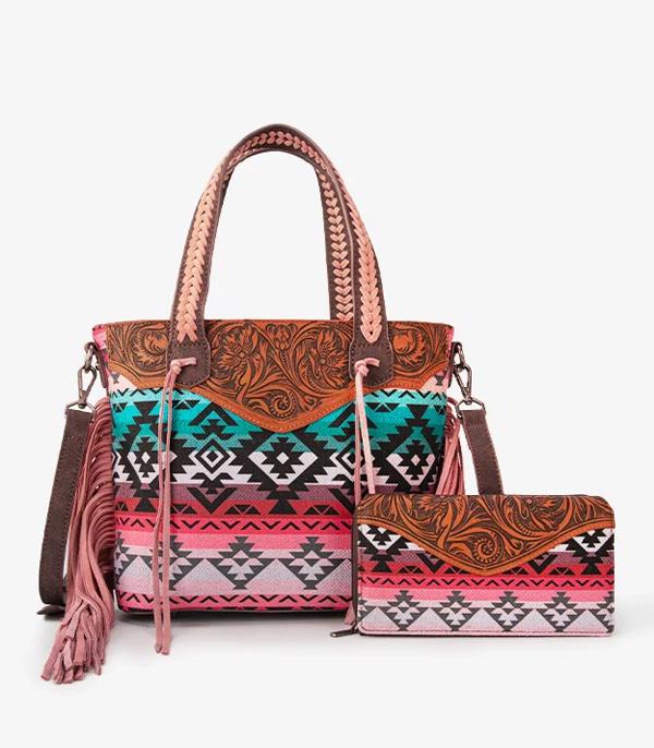 MONTANAWEST BAGS :: WESTERN PURSES :: Wholesale Montana West Aztec Tote Wallet Set