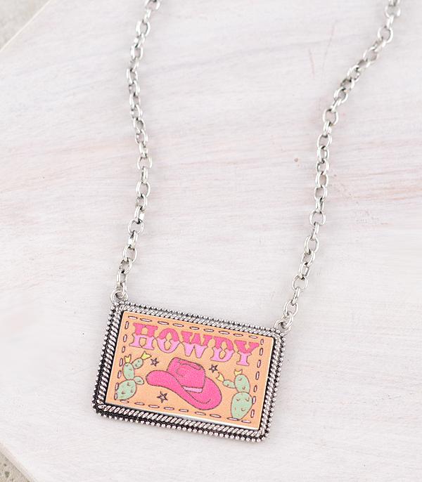 New Arrival :: Wholesale Western Howdy Faux Leather Necklace