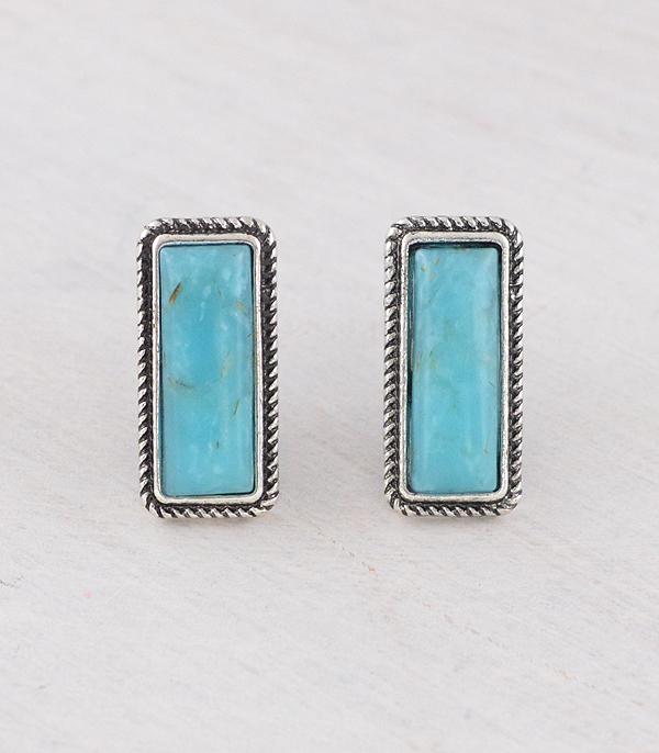 New Arrival :: Wholesale Western Semi Stone Bar Earrings