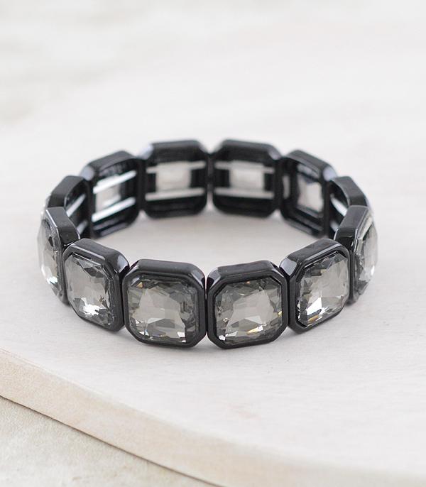 New Arrival :: Wholesale Glass Stone Stretch Bracelet